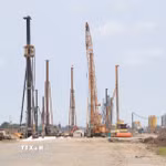 Công trường Cảng hàng không Cà Mau. (Ảnh: Tuấn Phi/TTXVN)