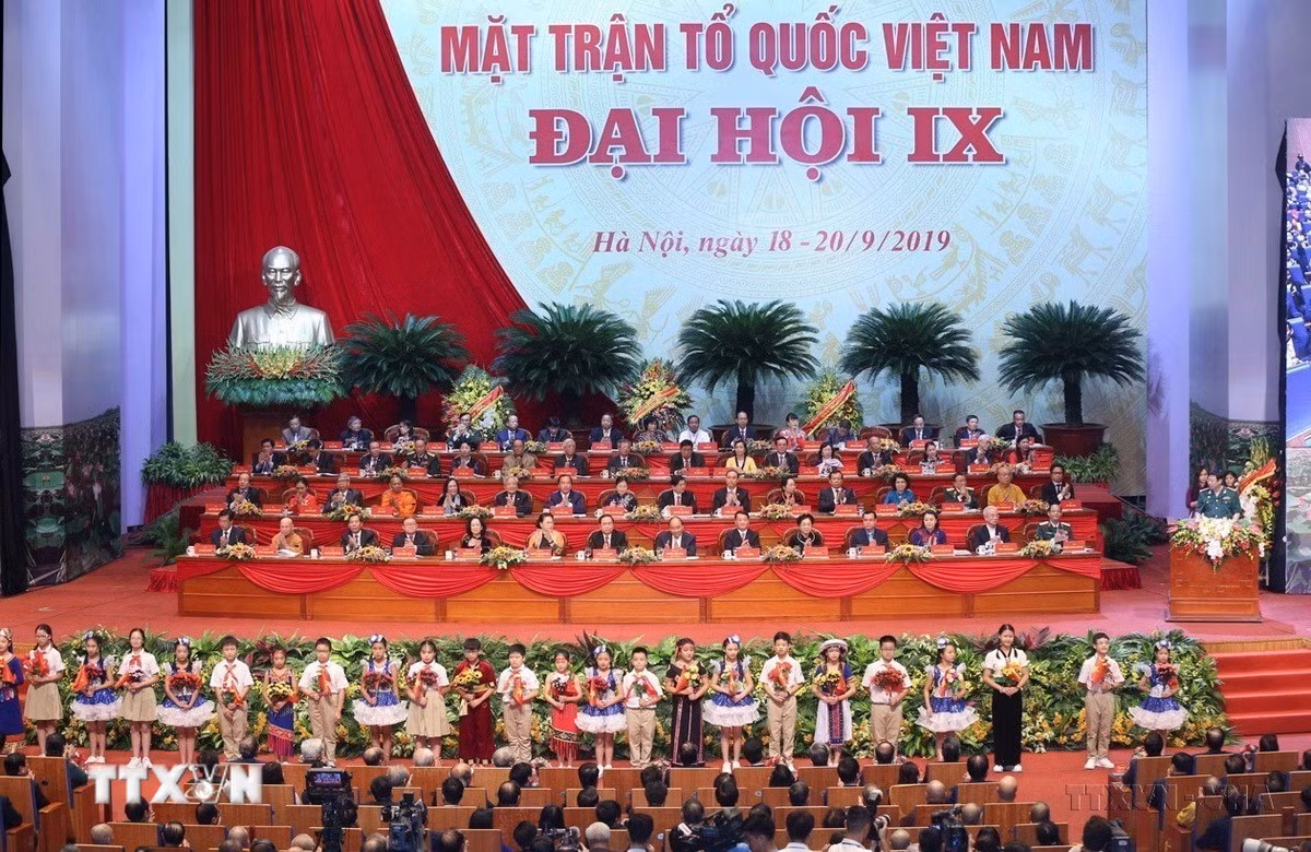 Đại hội đại biểu toàn quốc Mặt trận Tổ quốc Việt Nam lần thứ IX, nhiệm kỳ 20192024.. (Ảnh: TTXVN)