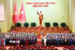 Ban Chấp hành Trung ương Đảng khóa XIV ra mắt Đại hội. (Ảnh: TTXVN)