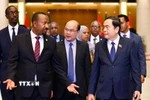 Chủ tịch Quốc hội Trần Thanh Mẫn hội kiến Thủ tướng Cộng hòa Dân chủ Liên bang Ethiopia Abiy Ahmed Ali. (Ảnh: Doãn Tấn/TTXVN)