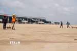 Sân đỗ tàu bay sân bay Long Thành đã cơ bản hoàn thành. (Ảnh: Công Phong/TTXVN)