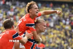 Haaland lại tỏa sáng để đưa Na Uy vào tứ kết World Cup 2026. (Ảnh: AFP/TTXVN)