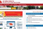 Giao diện nơi 4 thủ tục hành chính trong Đảng được Thành ủy Hà Nội tích hợp lên Cổng Dịch vụ công Quốc gia.