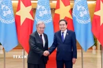 Chủ tịch Quốc hội Trần Thanh Mẫn và Tổng Thư ký Liên hợp quốc António Guterres. (Ảnh: Doãn Tấn/TTXVN)