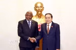 Chủ tịch Quốc hội Trần Thanh Mẫn tiếp Chủ tịch Quốc hội Cộng hòa Dân chủ Congo Vital Kamerhe. (Ảnh: Doãn Tấn/TTXVN)