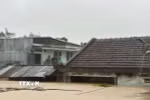 Nhiều khu vực ở Gia Lai ngập sâu trong mưa lũ. (Ảnh: TTXVN phát)