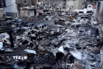 Cảnh đổ nát sau cuộc không kích của Israel tại Beirut, Liban. (Ảnh: THX/TTXVN)