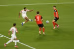 Ali Olwan ghi bàn nhưng Jordan vẫn phải nhận thất bại ngày ra quân World Cup 2026. (Ảnh: AFP/TTXVN)