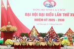 Đoàn Chủ tịch điều hành Đại hội đại biểu tỉnh Lai Châu lần thứ 15, nhiệm kỳ 2025-2030. (Ảnh: Quý Trung/TTXVN)