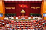 Quang cảnh phiên bế mạc Hội nghị lần thứ 12 Ban Chấp hành Trung ương Đảng khóa XIII. (Ảnh: Phạm Kiên/TTXVN)