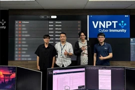 Thành viên đội tuyển VNPT Cyber Immunity. (Ảnh: PV/Vietnam+)