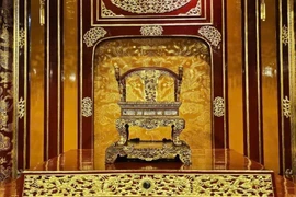 Ngai vàng triều Nguyễn ở điện Thái Hòa. (Nguồn: Báo Chính phủ)