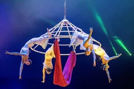 Đoàn nghệ sỹ Liên đoàn Xiếc Việt Nam do Nghệ sỹ Nhân dân Tống Toàn Thắng, Giám đốc làm trưởng đoàn tham dự Liên hoan Xiếc thế giới “IDOL” lần thứ 8 tại Moscow, Liên bang Nga năm 2024. (Ảnh: CTV/Vietnam+)