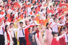 Khối Văn hóa, Thể thao diễu hành Kỷ niệm 80 năm Quốc khánh 2/9. (Ảnh: Thống Nhất/TTXVN)