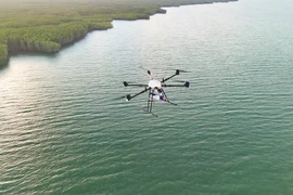 UAV của CT UAV sở hữu công nghệ UAV kháng gió cực đoan. (Ảnh: PV/Vietnam+)
