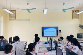 Hình ảnh 1 lớp học C&P thuộc chương trình SIC của Samsung tại Trường THCS Phú Lâm (Bắc Ninh). (Ảnh: PV/Vietnam+)