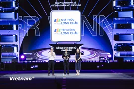 Sổ sức khỏe điện tử Long Châu được vinh danh là Giải pháp Đột phá về Y tế số & chăm sóc sức khỏe (Ảnh: Minh Sơn/Vietnam+)