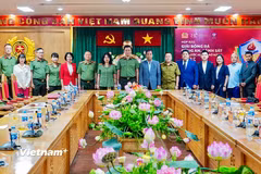 Giải Bóng đá Công an, Cảnh sát các nước ASEAN mở rộng năm 2025 lần đầu tiên được tổ chức tại Việt Nam. (Ảnh: Việt Anh/Vietnam+)