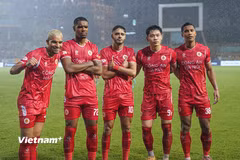 Công an Hà Nội lên ngôi vô địch V-League 2025/26 sớm 3 vòng đấu. (Ảnh: Việt Anh/Vietnam+)