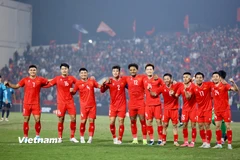 Đội tuyển Việt Nam bứt phá mạnh mẽ trên bảng xếp hạng FIFA tháng 12/2025. (Ảnh: Hoài Nam/Vietnam+)