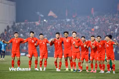 Đội tuyển Việt Nam bứt phá mạnh mẽ trên bảng xếp hạng FIFA tháng 12/2025. (Ảnh: Hoài Nam/Vietnam+)