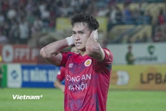 Câu lạc bộ Công an Hà Nội không thể giành chiến thắng ở trận đấu sớm vòng 22 V-League 2024-2025. (Ảnh: Việt Anh/Vietnam+)