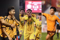 Đông Á Thanh Hóa, Sông Lam Nghệ An và Hoàng Anh Gia Lai (từ trái sang) đều giành chiến thắng ở vòng 13 V-League 2025/26.