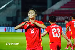 Đội tuyển Nữ Việt Nam thắng đậm ngày ra quân AFF Cup Nữ 2025. (Ảnh: Việt Anh/Vietnam+)