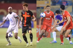 Tâm điểm của vòng 14 V-League là Derby Ninh Bình (trái) và Derby Thủ đô. (Ảnh: VPF)