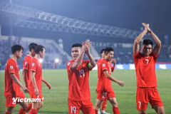 Đội tuyển Việt Nam có bước tiến lớn trên bảng xếp hạng FIFA tháng 12/2024 nhờ thành tích tốt tại AFF Cup. (Ảnh: Hoài Nam/Vietnam+)