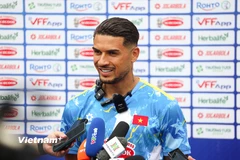 Tiền đạo nhập tịch Đỗ Hoàng Hên có lần đầu góp mặt trong danh sách triệu tập của đội tuyển Việt Nam. (Ảnh: Phương Thảo/Vietnam+)