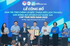 Công ty Cổ phần Tập đoàn Thái Sơn Nam có năm thứ 3 liên tiếp đồng hành cùng Vòng Chung kết Giải U17 Quốc gia với cương vị Nhà Tài trợ chính. (Ảnh: Minh Quyết/TTXVN)