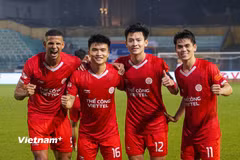 Thể Công-Viettel giành chiến thắng tối thiểu 1-0 trước Đông Á Thanh Hóa ở trận đấu sớm vòng 18 V-League. (Ảnh: Việt Anh/Vietnam+)