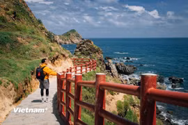 Kỳ Co Eo Gió là thiên đường biển đảo rực rỡ thuộc địa phận phường Quy Nhơn Đông, tỉnh Gia Lai. (Ảnh: Vương Công Nam/Vietnam+)