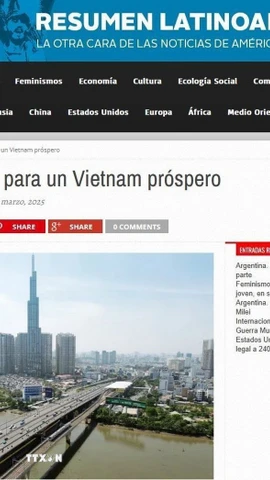 Ảnh chụp màn hình bài viết. (Ảnh: TTXVN phát)