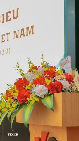 Ông Lê Hồng Tịnh, Chủ tịch Liên đoàn Cầu mây Việt Nam khóa 3 phát biểu khai mạc Đại hội. (Ảnh: Lê Đông/TTXVN)