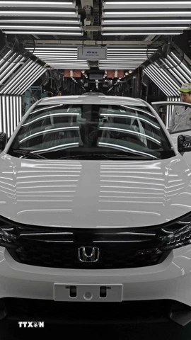 Sản phẩm ôtô xuất xưởng tại nhà máy Honda Phúc Yên, Phú Thọ. (Ảnh: Trần Việt/TTXVN)