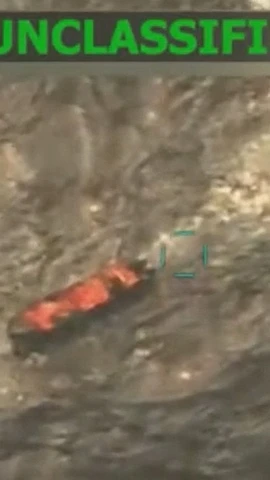 Quân đội Mỹ tấn công một tàu bị cáo buộc chở ma túy ở vùng Caribe. (Nguồn: Tài khoản Truth Social của Tổng thống Donald Trump)