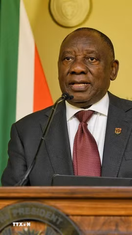 Tổng thống Nam Phi Cyril Ramaphosa. (Ảnh: THX/TTXVN)