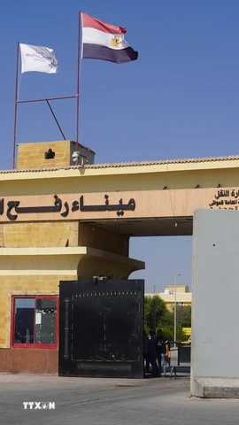 Cửa khẩu Rafah ở biên giới giữa Ai Cập và Dải Gaza. (Ảnh: THX/TTXVN)