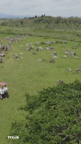 Điểm du lịch Cánh đồng Chum tại Xiengkhouang, Lào. (Ảnh: Bá Thành/TTXVN)