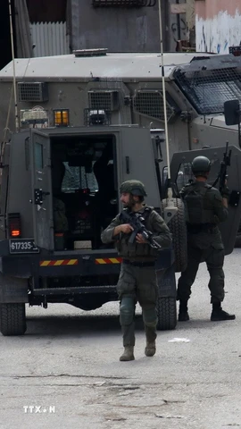 Binh sỹ Israel được triển khai tại khu vực Nablus, Bờ Tây, ngày 18/3/2025. (Ảnh: THX/TTXVN)
