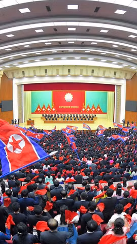 Toàn cảnh Đại hội lần thứ 9 của Liên đoàn Công đoàn Triều Tiên tại Bình Nhưỡng. (Nguồn: KCNA)