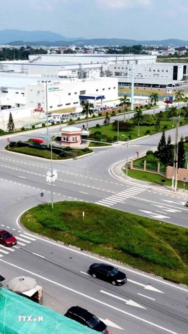 Khu công nghiệp Thăng Long 3 Vĩnh Phúc là một trong những khu công nghiệp Phát triển theo hướng bền vững, thân thiện với môi trường. (Ảnh: Hoàng Hùng/TTXVN)
