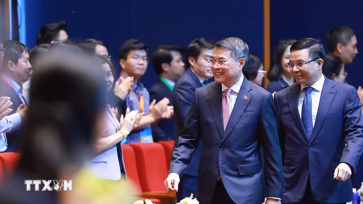 Thủ tướng Lê Minh Hưng dự Lễ công bố sản phẩm đạt Thương hiệu quốc gia Việt Nam lần thứ 10 - năm 2026. (Ảnh: Dương Giang/TTXVN)