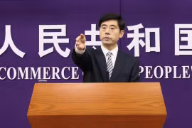 Người phát ngôn Bộ Thương mại Trung Quốc Hà Á Đông. (Nguồn: globaltimes)