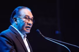 Thủ tướng Malaysia Anwar Ibrahim phát biểu tại Kuala Lumpur. (Nguồn: Getty Images/TTXVN) 