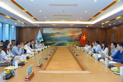 Petrovietnam và Hòa Phát trao đổi về nội dung hợp tác toàn diện, ngày 22/4/2025. (Ảnh: PV/Vietnam+)