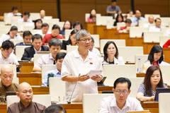 Quốc hội thảo luận tại hội trường về các dự án luật. (Ảnh: TTXVN)