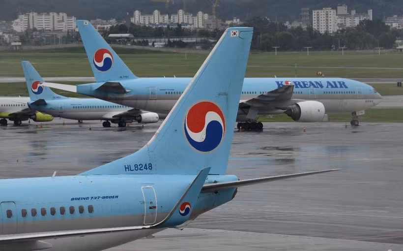 Máy bay của hãng hàng không Korean Air tại sân bay Gimpo ở Seoul (Hàn Quốc). (Ảnh minh họa: AFP/TTXVN)